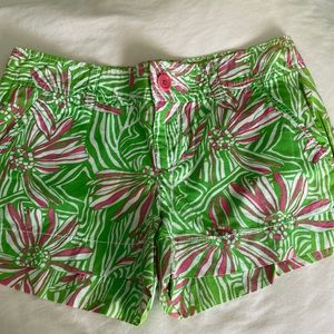 Lilly Pulitzer old school shorts. Pink and green print.